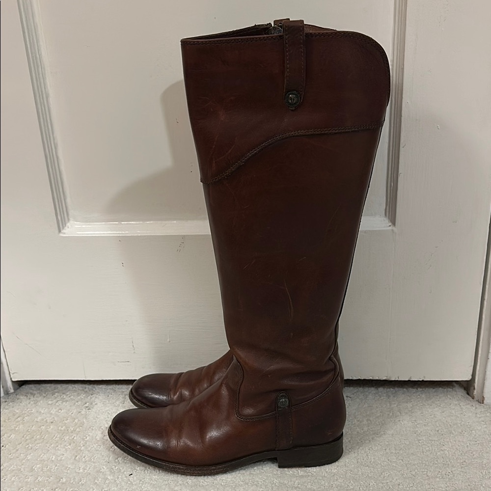 Frye Brown Equestrian Leather Boots